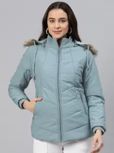 Foreign Culture By Fort Collins Padded Jacket with Detachable Hood