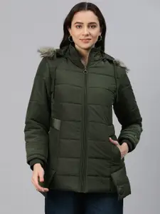 Foreign Culture By Fort Collins Quilted Parka Jacket With Detachable Hood