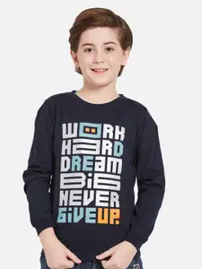 Octave Boys Typography Printed Long Sleeves Cotton T-shirt