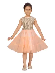 BAESD Girls Embellished Tiered Fit & Flare Dress