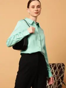 MINT STREET Spread Collar Comfort Slim Fit Casual Shirt