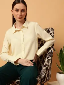 MINT STREET Spread Collar Comfort Slim Fit Casual Shirt