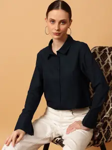 MINT STREET Spread Collar Comfort Slim Fit Casual Shirt