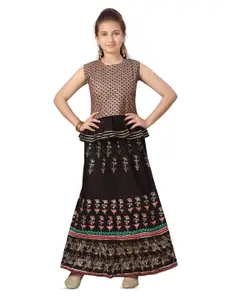 BAESD Girls Printed Cotton Ready to Wear Lehenga & Blouse