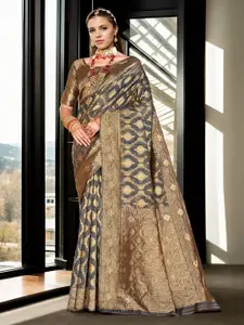 Anouk Geometric Woven Design Zari Saree