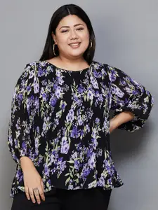 Nexus by Lifestyle Plus Size Floral Printed Puff Sleeves Top