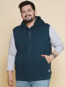 John Pride Plus Size Hooded Cotton Front-Open Sweatshirt