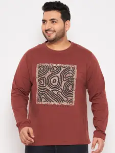 Club York Plus Size Abstract Printed Cotton T-shirt