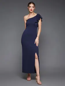 Miss Chase One Shoulder Ruffles Maxi Dress