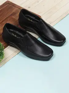 HikBi Men Textured Leather Anti-Skid Stability Formal Slip-On Shoes