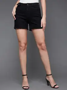Miss Chase Women Loose Fit High-Rise Denim Shorts