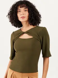 Athena Round Neck Cut-Outs Regular Top