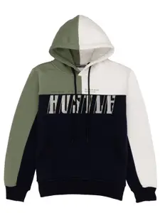 Status Quo Boys Typography Printed Hooded Cotton Sweatshirt