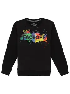 Status Quo Boys Typography Printed Cotton Pullover Sweatshirt