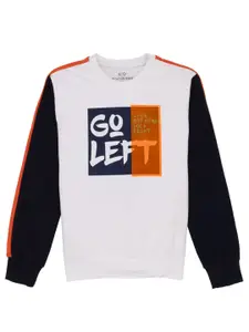 Status Quo Boys Typography Printed Cotton Pullover Sweatshirt