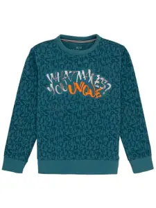 Status Quo Boys Typography Printed Cotton Pullover Sweatshirt