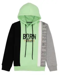 Status Quo Boys Colourblocked Hooded Cotton Sweatshirt