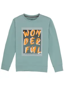 Status Quo Boys Typography Printed Cotton Pullover Sweatshirt