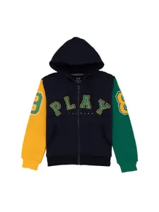 Status Quo Boys Typography Printed Hooded Cotton Sweatshirt