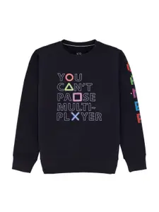 Status Quo Boys Typography Printed Cotton Sweatshirt