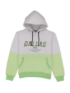 Status Quo Boys Typography Printed Hooded Cotton Pullover Sweatshirt