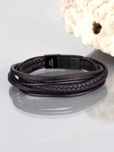 WROGN Men Leather Multistrand Bracelet