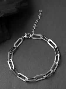 WROGN Men Rhodium-Plated Link Bracelet
