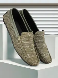 Buxton Men Textured Mesh Square Toe Comfort Insole Driving Shoes