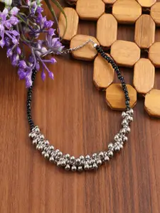 UNIVERSITY TRENDZ Silver-Plated Beaded Ghunghroo Anklet