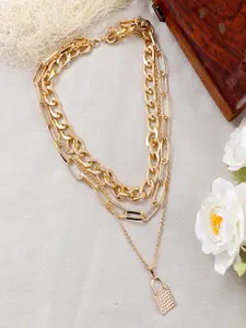 UNIVERSITY TRENDZ Gold Plated Layered Necklace