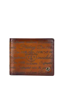 Da Milano Typography Textured Leather Two Fold Wallet