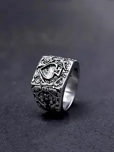 WROGN Men Stainless Steel Square Shape Finger Ring