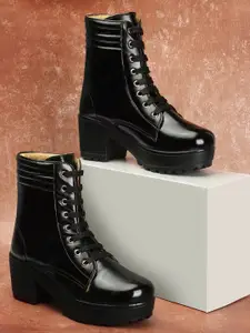 The Roadster Lifestyle Co. Women Platform Heeled Mid-Top Chunky Boots