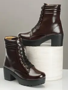 The Roadster Lifestyle Co. Women Heeled Mid-Top Chunky Boots