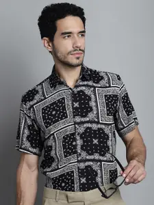 JAINISH Classic Ethnic Motifs Printed Formal Shirt