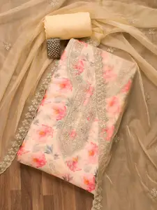 Koskii Floral Printed Unstitched Dress Material