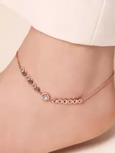Zavya Women Rose Gold-Plated Sterling Silver Anklets