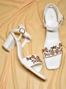 SHRIVAS BY ARCHITA MEHTA Ethnic Embellished Block Heels With Buckles