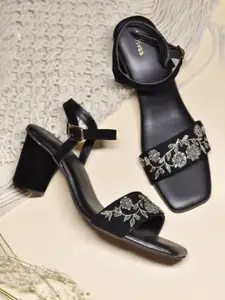 SHRIVAS BY ARCHITA MEHTA Ethnic Embellished Block Heels With Buckles