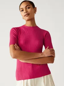 Marks & Spencer Cable Knit Design Short Sleeves Pullover