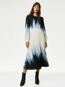 Marks & Spencer Tie and Dyed Pleated A-Line Dress