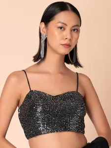Indya Luxe Shoulder Straps Embellished Saree Blouse