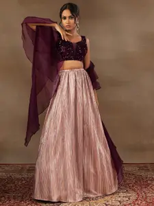 Indya Luxe Embellished Sequinned Ready to Wear Lehenga & Blouse With Dupatta