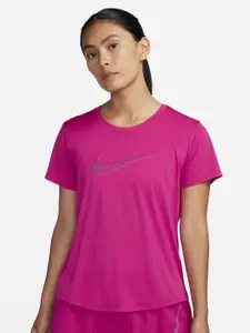Nike Brand Logo Printed Round Neck Dri-Fit Sports Top