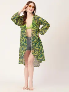 Moomaya Printed Midi Swimwear Cover-Up Shrug