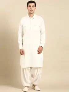 TheEthnic.Co Shirt Collar Pathani Pure Cotton Kurta