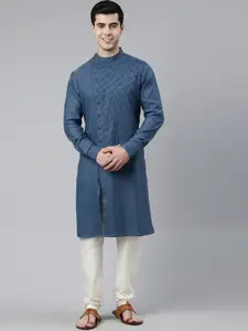 TheEthnic.Co Band Collar Angrakha Kurta