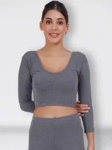 SELFCARE Round Neck Cropped Thermal Top