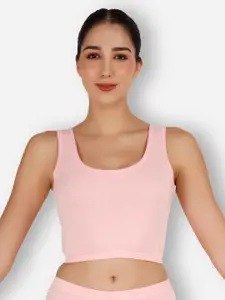SELFCARE Round Neck Sleeveless Cropped Thermal Top