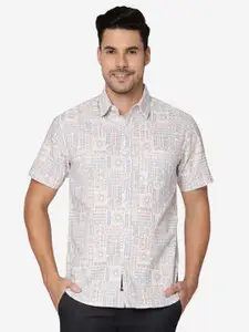 Greenfibre Slim Fit Ethnic Motifs Printed Pure Cotton Casual Shirt
